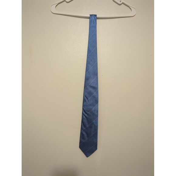 Banana Republic Mens Blue NeckTie 100% Silk Made in Italy Geometric Pattern - Picture 1 of 6